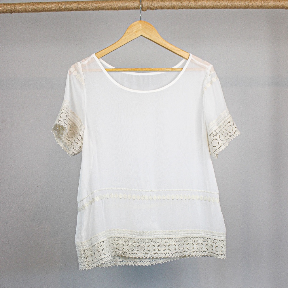 August Silk Embroidered Sheer Shirt